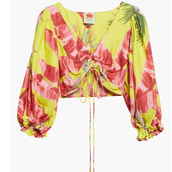 NWT $145 FARM Rio Sweet Jungle Lime Crop Top in size Large! - Picture 6 of 8